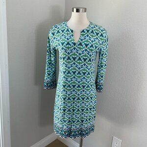 Coolibar Womens Small Oceanside Tunic Dress UPF 50+ 3/4 Sleeve V Neck